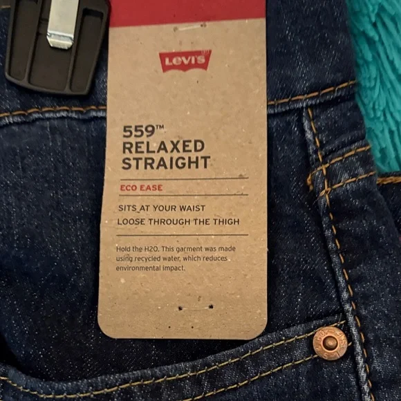 NWT Levi’s Men’s 559 Relaxed Straight Stretch Blue Jeans - Picture 4 of 8